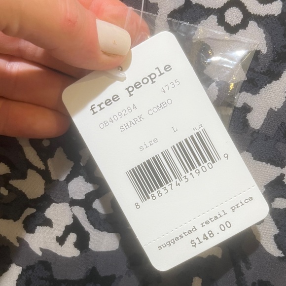 NEW Free People First Kiss Maxi Dress Size Large Gray Shark Combo Boho - Picture 6 of 11
